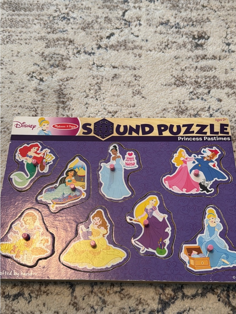 Disney Princess Sound Puzzle - Purple Board with Pink Pegs